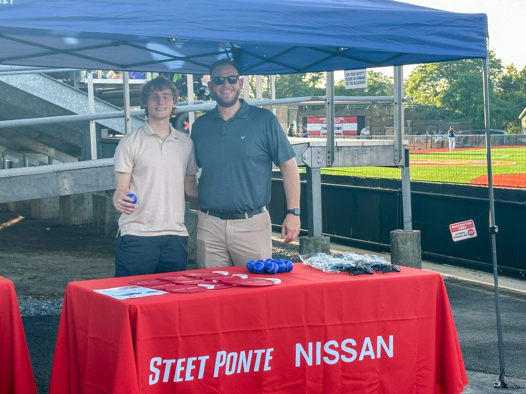 Steet Ponte Nissan Intern, Joey Sekula and Auto Group Social Media Coordinator, Dan DeLuke at the Utica Blue Sox Game!