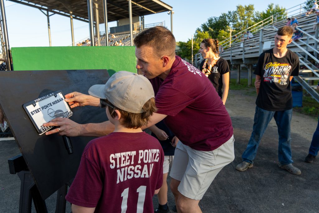 General Manager, Chris Gardiner at the Steet Ponte Nissan Night at the Utica Blue Sox Game!
