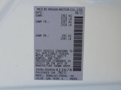 2025 Nissan Altima SV