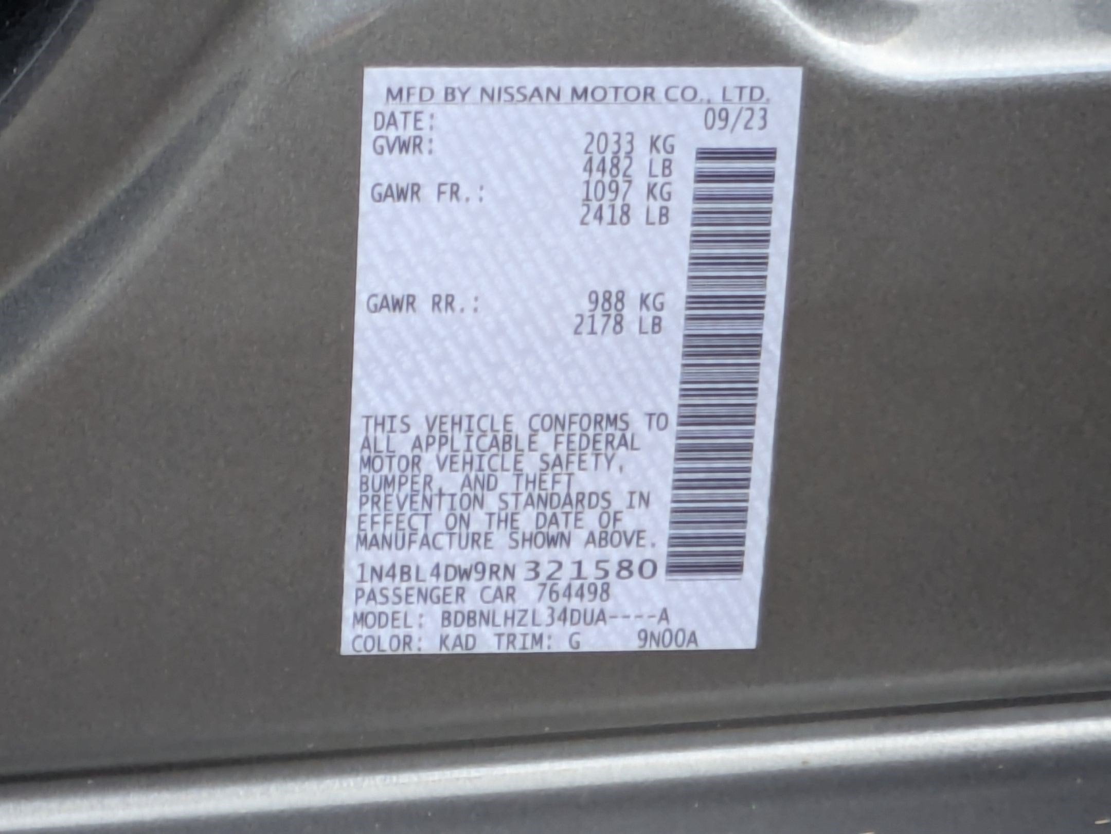 2024 Nissan Altima 2.5 SV