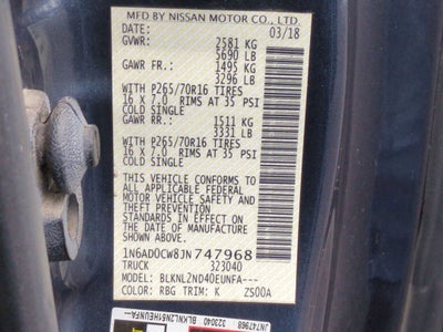 2018 Nissan Frontier SV V6