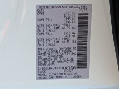 2026 Nissan Frontier PRO-4X