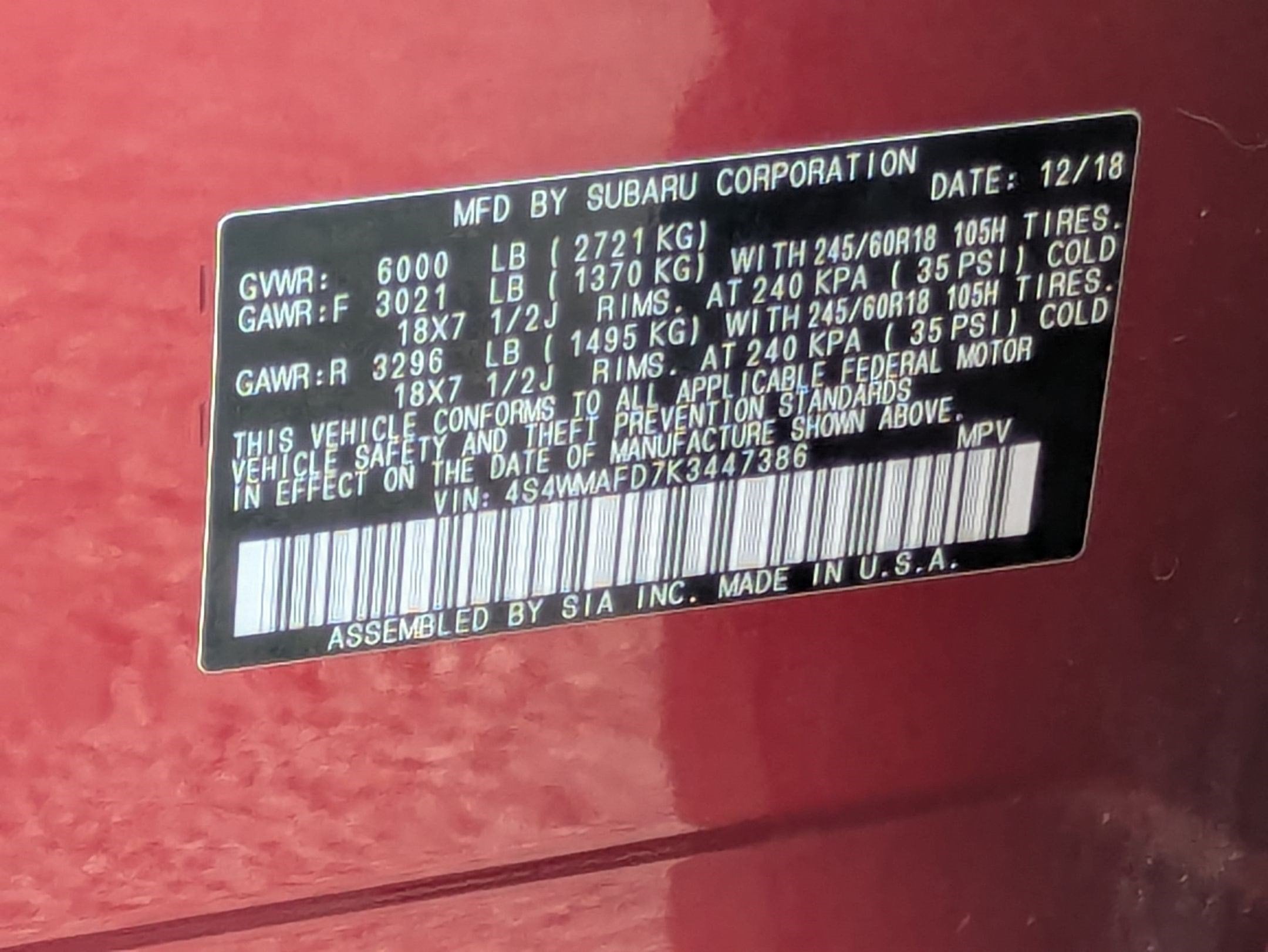 2019 Subaru Ascent Premium