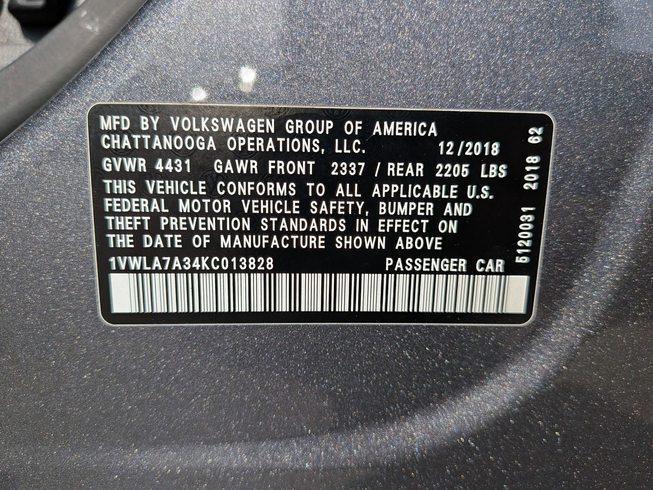 2019 Volkswagen Passat 2.0T Wolfsburg Edition