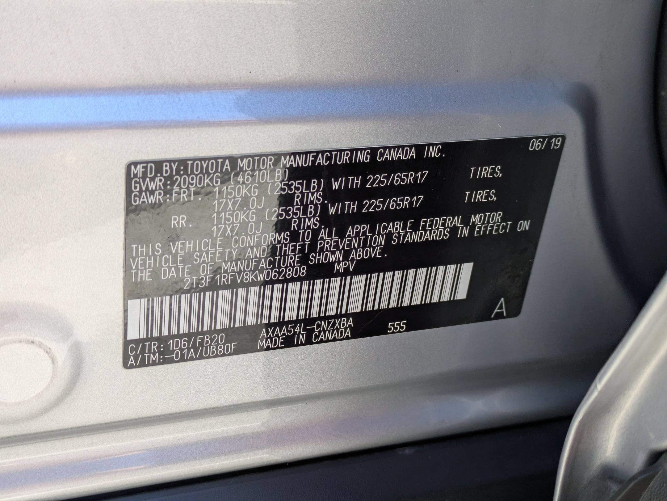 2019 Toyota RAV4 LE