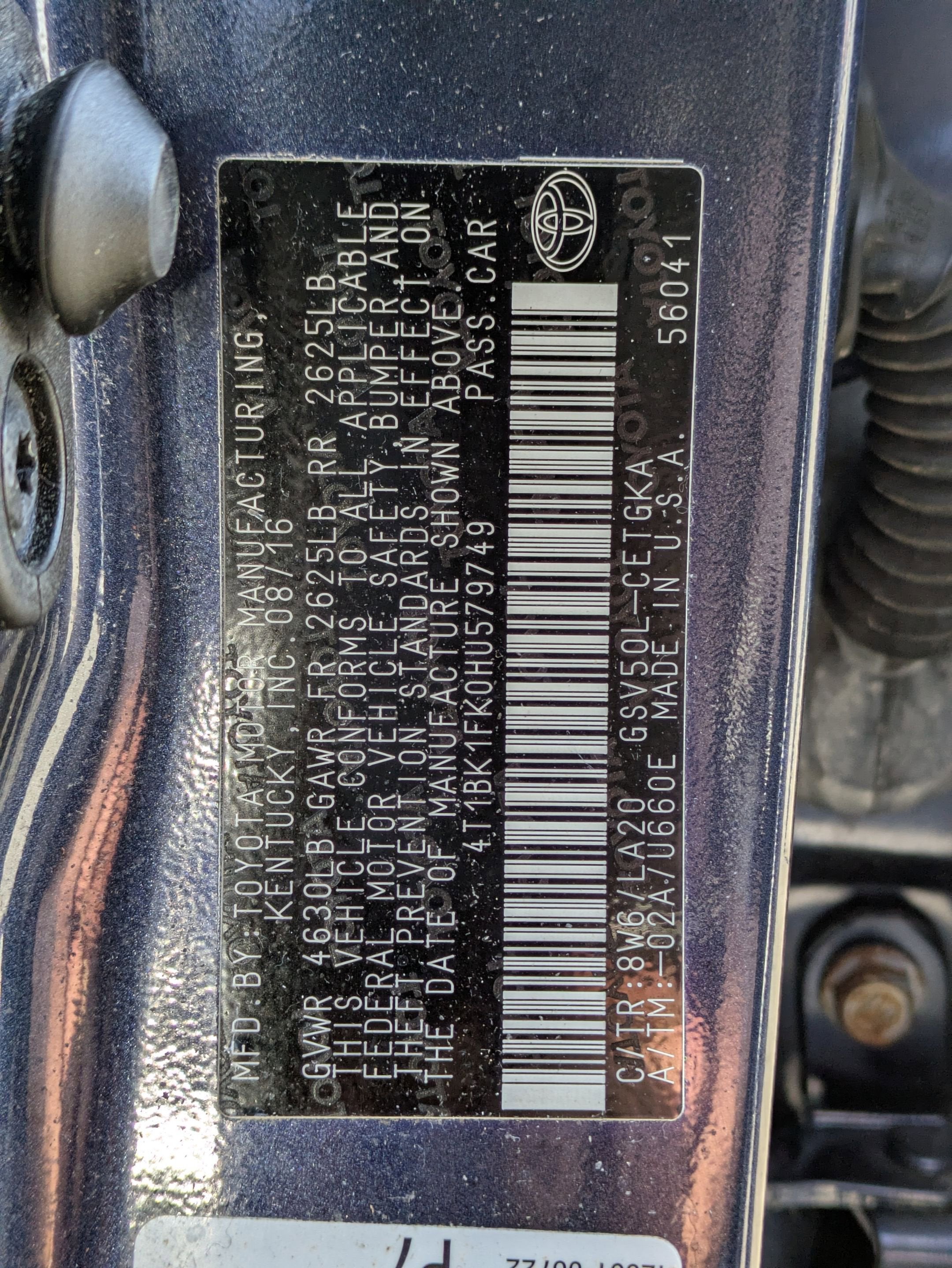 2017 Toyota Camry Base