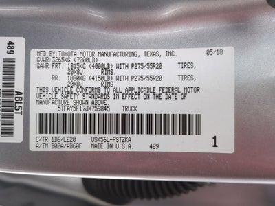 2018 Toyota Tundra 4WD Base