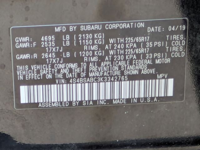 2019 Subaru Outback 2.5i