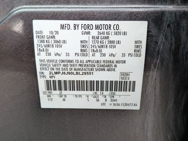 2020 Lincoln Nautilus Standard