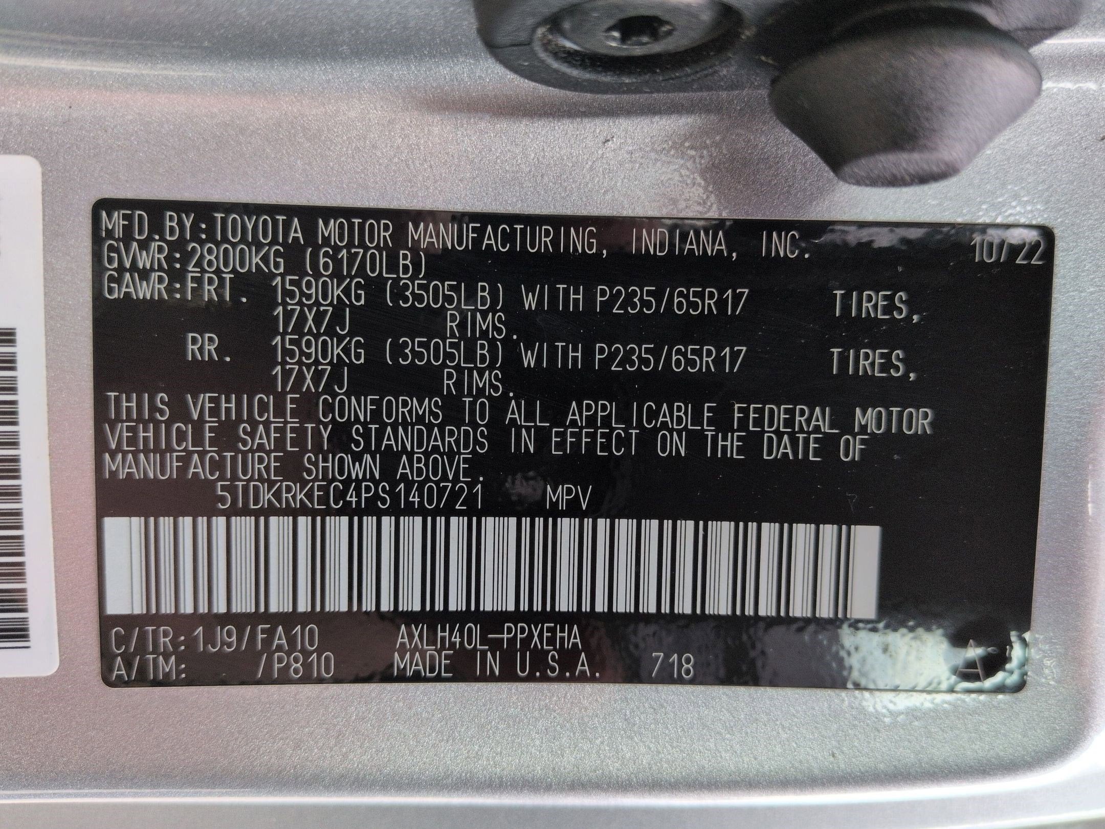 2023 Toyota Sienna LE 8 Passenger