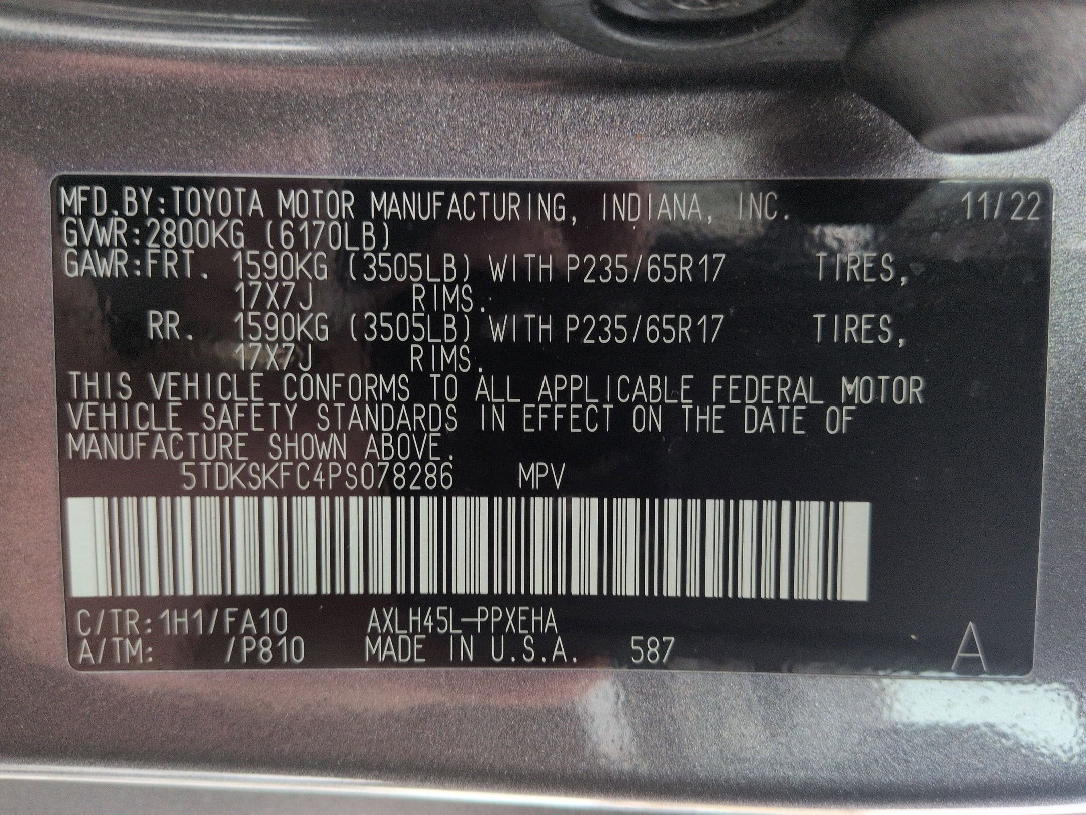 2023 Toyota Sienna LE AWD 8 Passenger