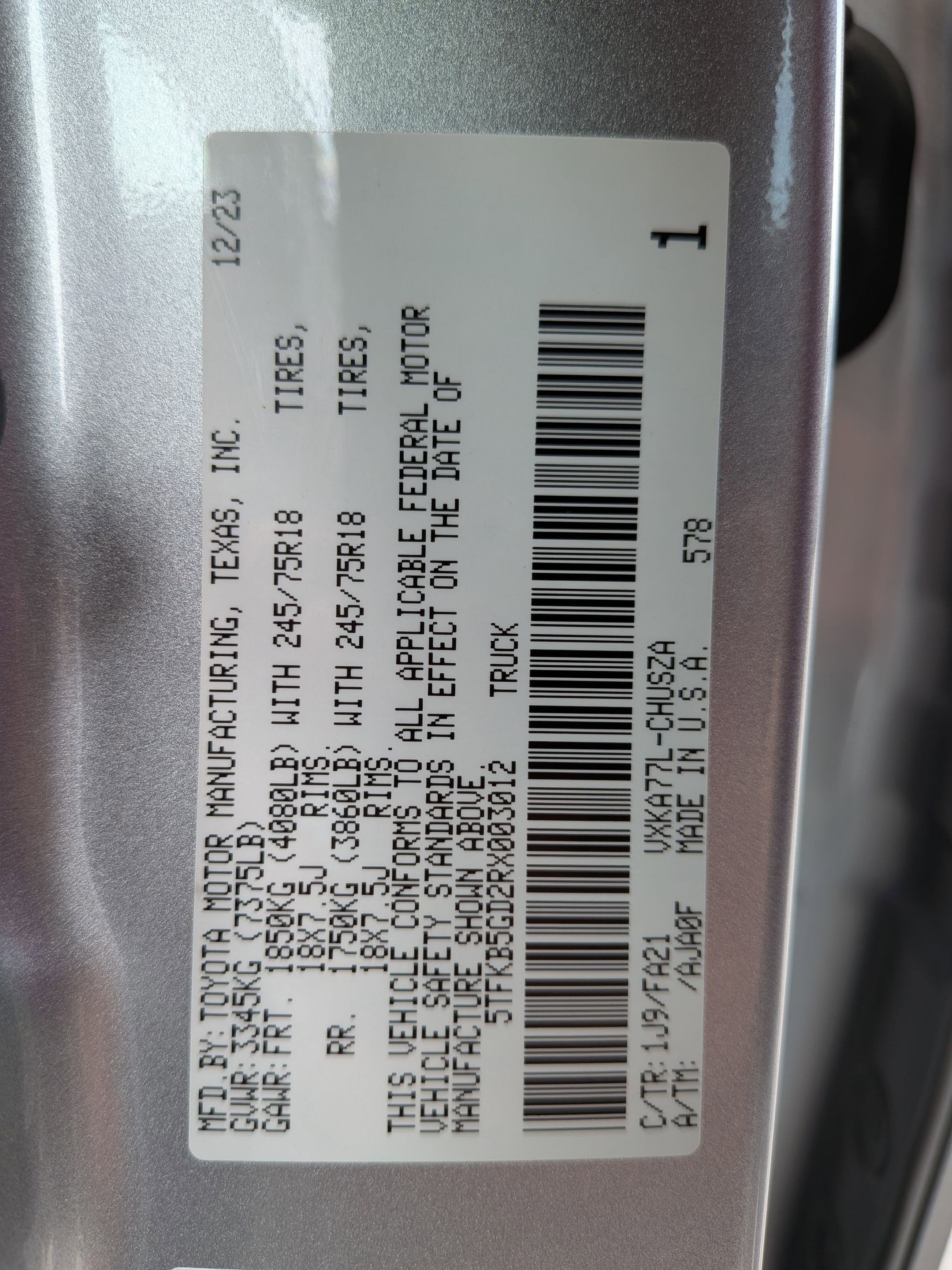 2024 Toyota Tundra SR