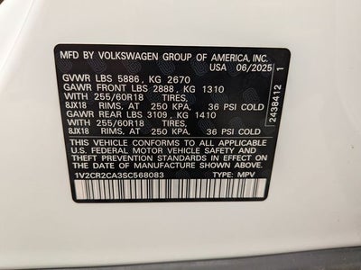 2025 Volkswagen Atlas 2.0T Peak Edition
