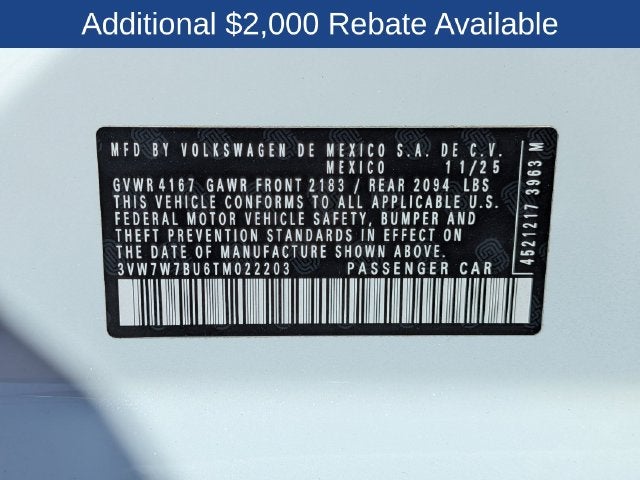 2026 Volkswagen Jetta 1.5T SE