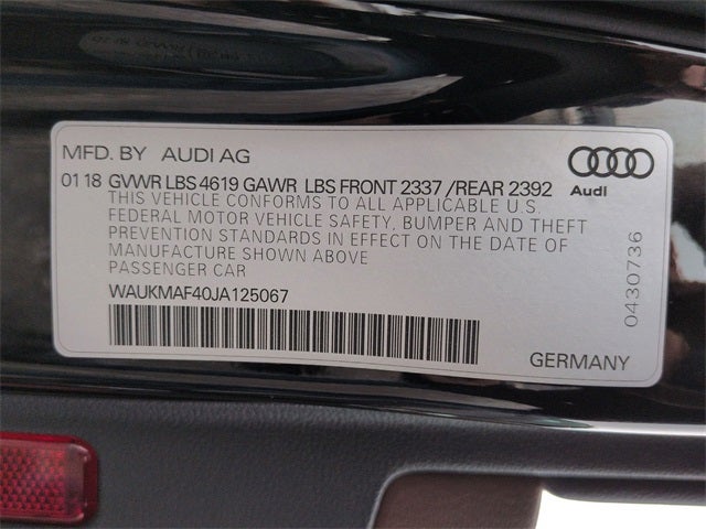 2018 Audi A4 2.0T ultra Premium