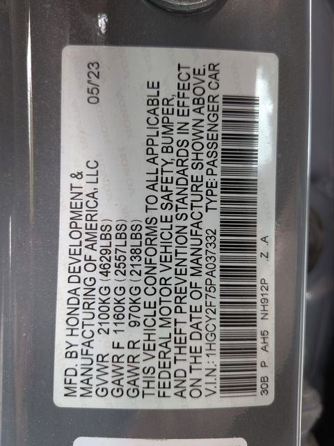 2023 Honda Accord Hybrid Sport-L w/o BSI