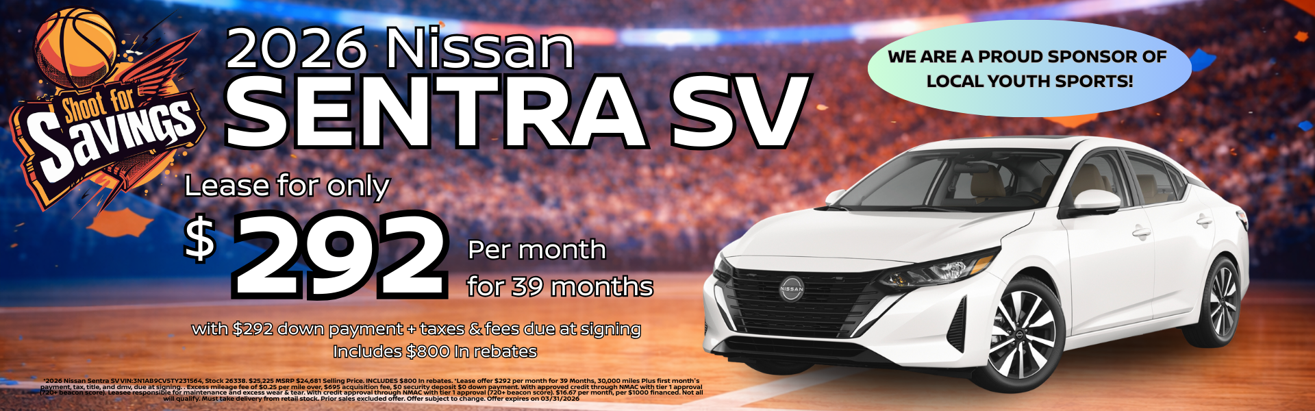 2026 Nissan Sentra SV Lease Offer
