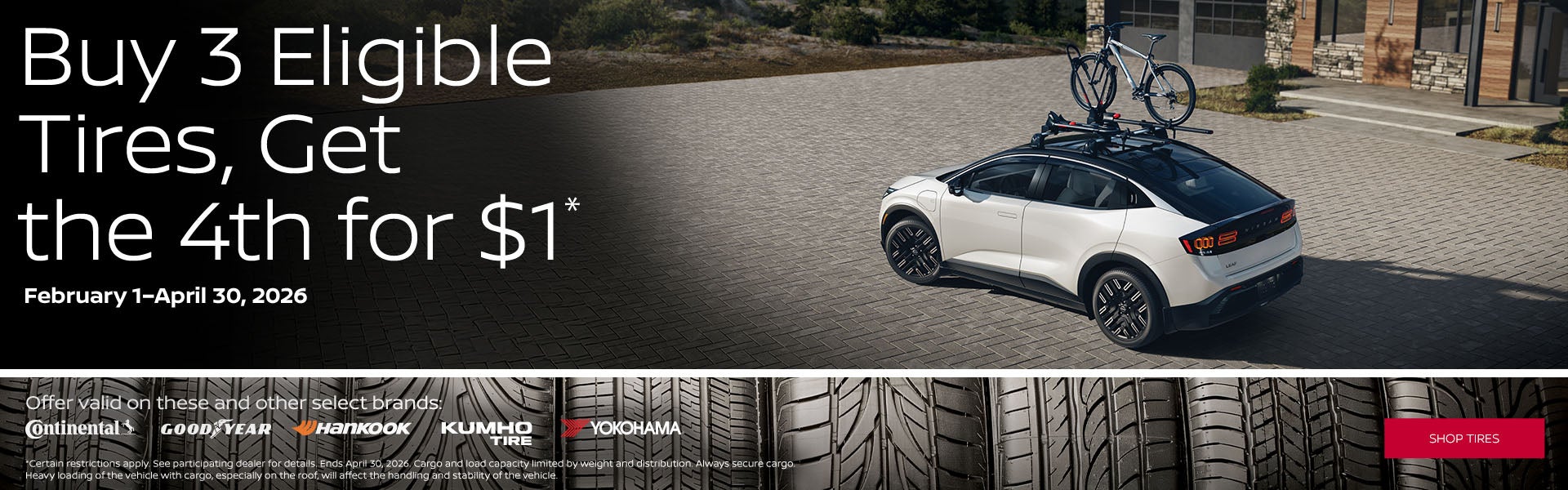 Buy 3 Eligible Tires Get 4th for $1