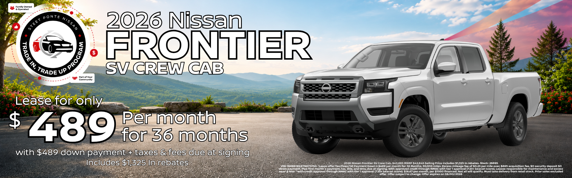 2026 Nissan Frontier Lease Offer