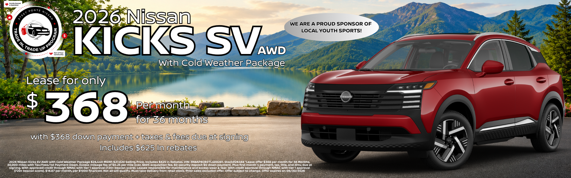 Kicks SV June 2026 Lease