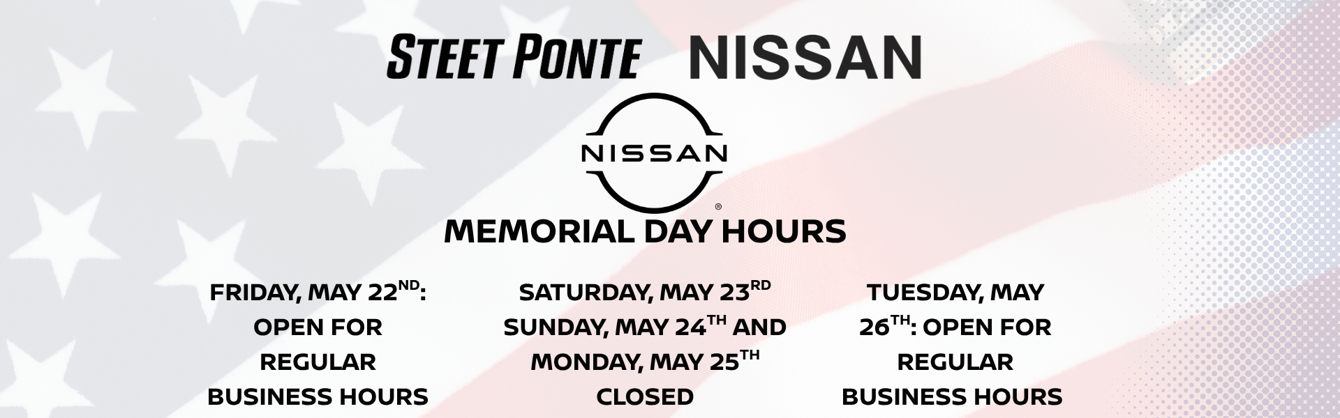 Memorial Day 2026 Hours